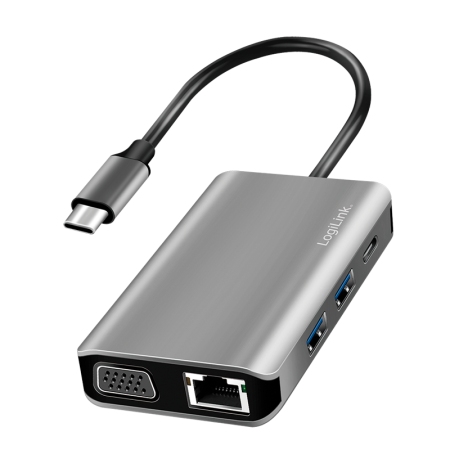 Docking 2xVideo Logilink USB-C, 100W, 4K, 7 Port