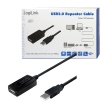 USB-A 2.0 (M) --> (F) 10.00m Verlenging LogiLink Zwart