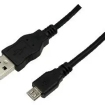 USB-A 2.0 (M) --> USB-micro-B (M) 1.00m LogiLink Zwart