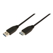 USB-A 3.0 (M) --> (F) 2.00m Verlenging LogiLink Zwart