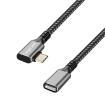 USB-C 3.2(M) 90Â° <> USB-C(F) 1.0m LogiLink 100W zwart