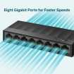TP-Link 8Port 1Gbps LiteWave Plastic behuizing
