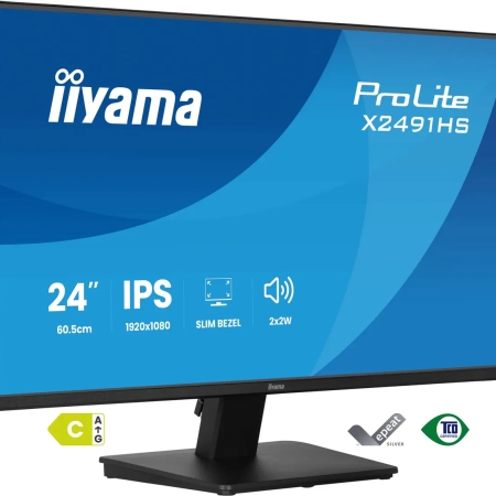24" Iiyama ProLite X2491HS-B1 FHD/DP/HDMI/Speaker/IPS